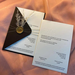 Luxury Embossed Wedding Invitation with Gold Seal