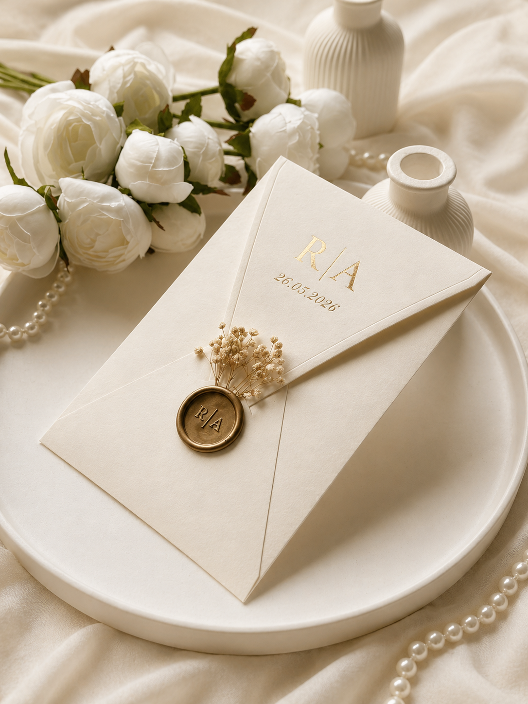 Signature Ivory Monogram Envelope