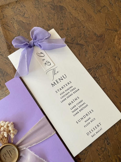 Lavender Luxe Ribbon & Wax Seal Invitation