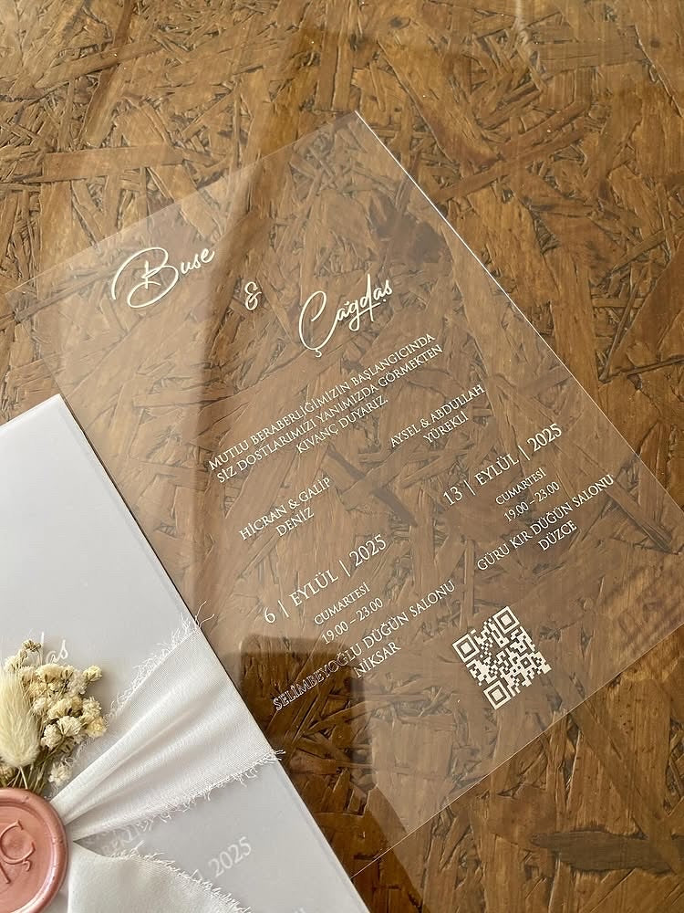 Frosted Elegance Wax Seal Invitation
